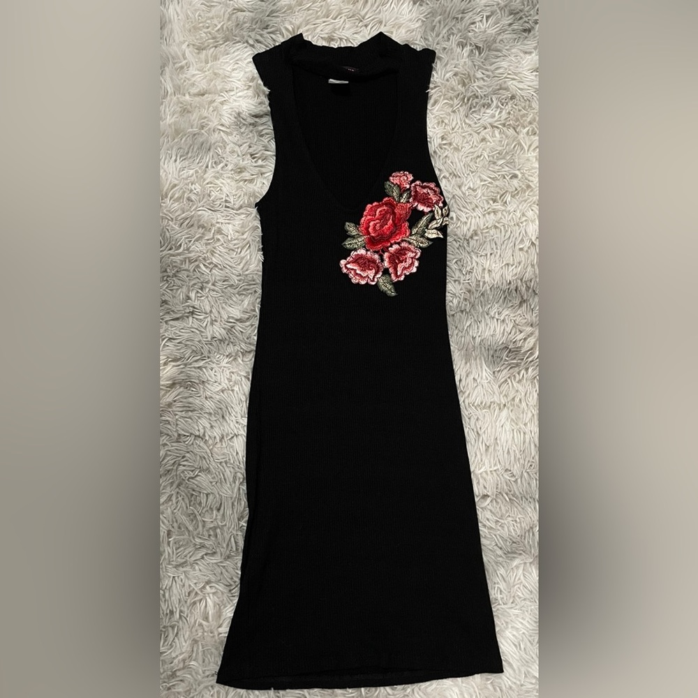 Black Dress with floral design size S